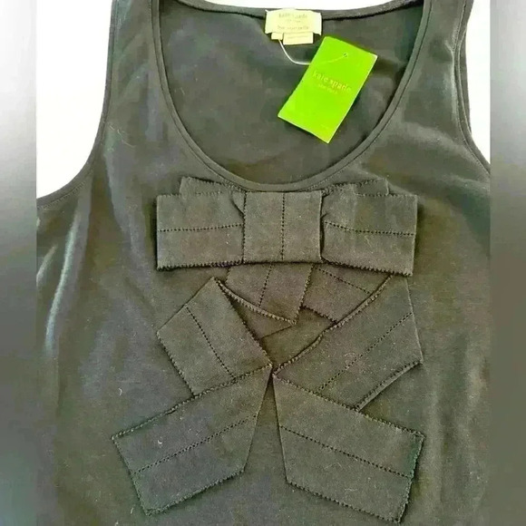 NWT KATE SPADE BLACK CASCADING BOW TANK TOP SIZE S - Picture 6 of 11